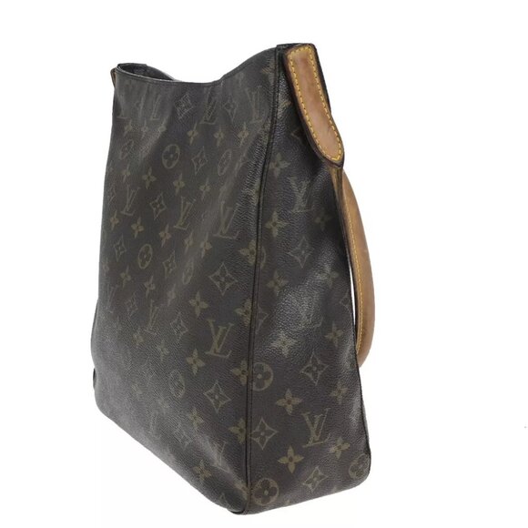 LOUIS VUITTON Logo Looping GM Shoulder Bag Monogram Leather Brown M51145 62HC011 - Picture 4 of 16